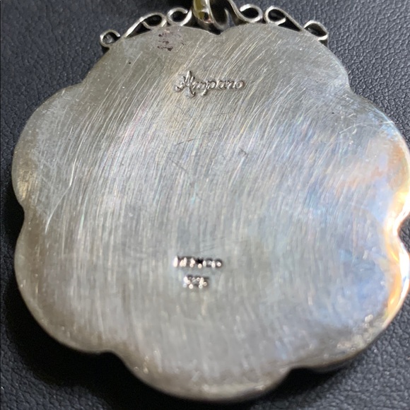 Vintage Mexico Kimparo Black Onyx Sterling Silver Pendant - Picture 3 of 6